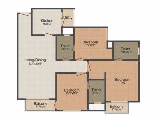 Logix Neo World (3BHK+3T (1,360 sq ft) 1360 sq ft)