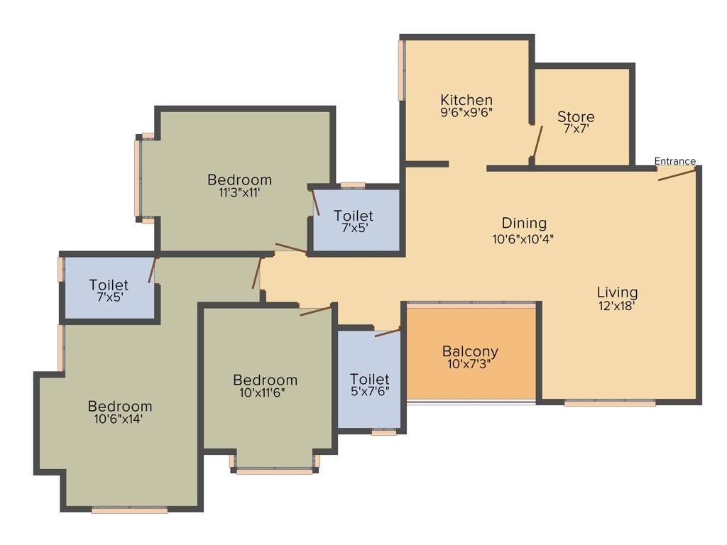 Dosti Imperia (3BHK+3T (1,635 sq ft) 1635 sq ft)