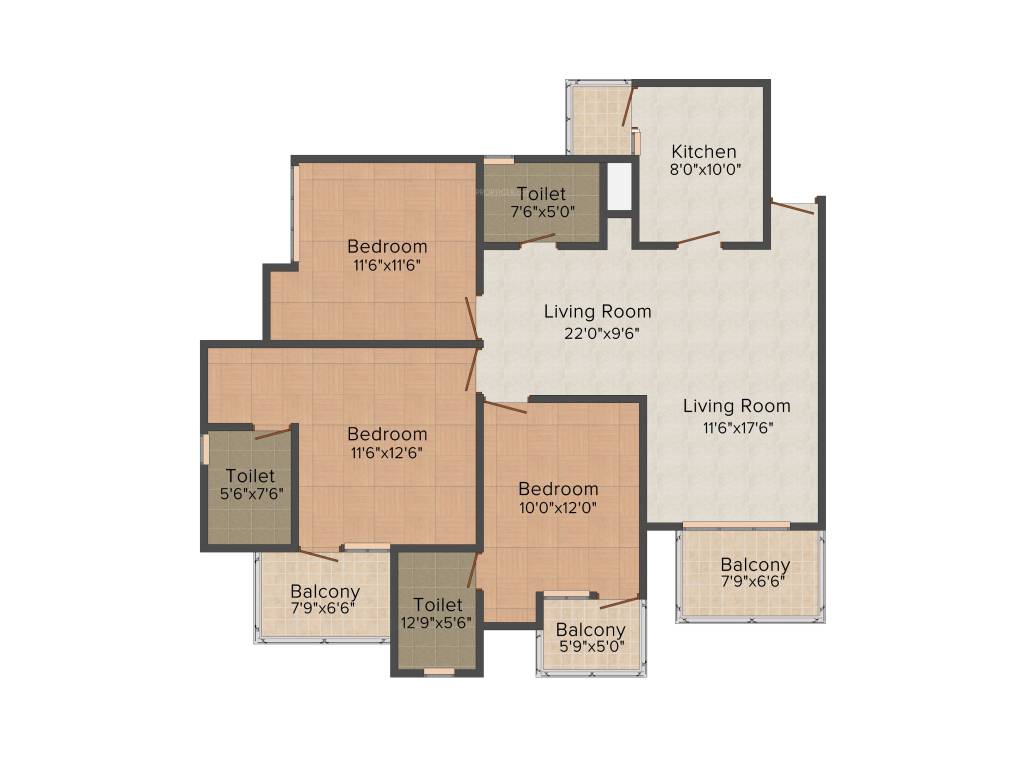 Sidhartha Estella (3BHK+3T (1,640 sq ft) 1640 sq ft)
