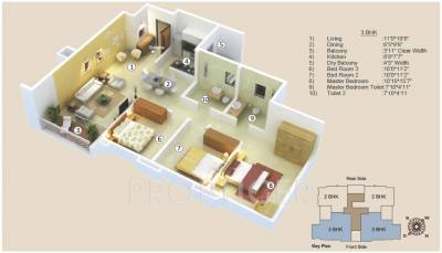 Vascon Xotech (3BHK+3T (1,490 sq ft) 1490 sq ft)