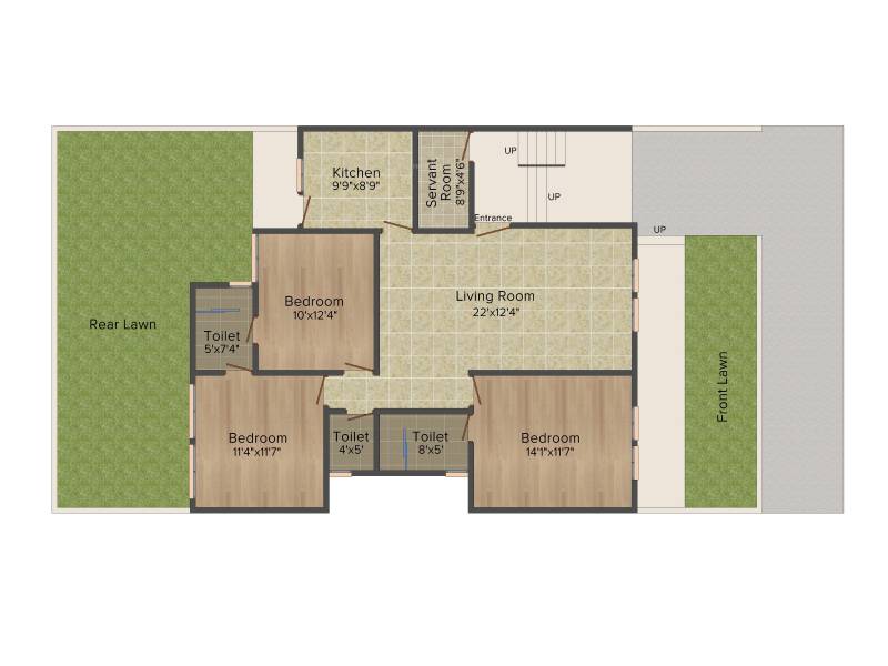 Emaar Emerald Floors (3BHK+3T (1,380 sq ft) + Servant Room 1380 sq ft)
