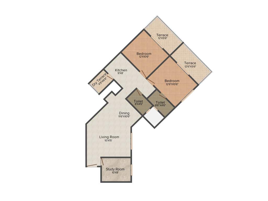 Shubh Mio Palazzo (2BHK+2T (1,320 sq ft) + Study Room 1320 sq ft)