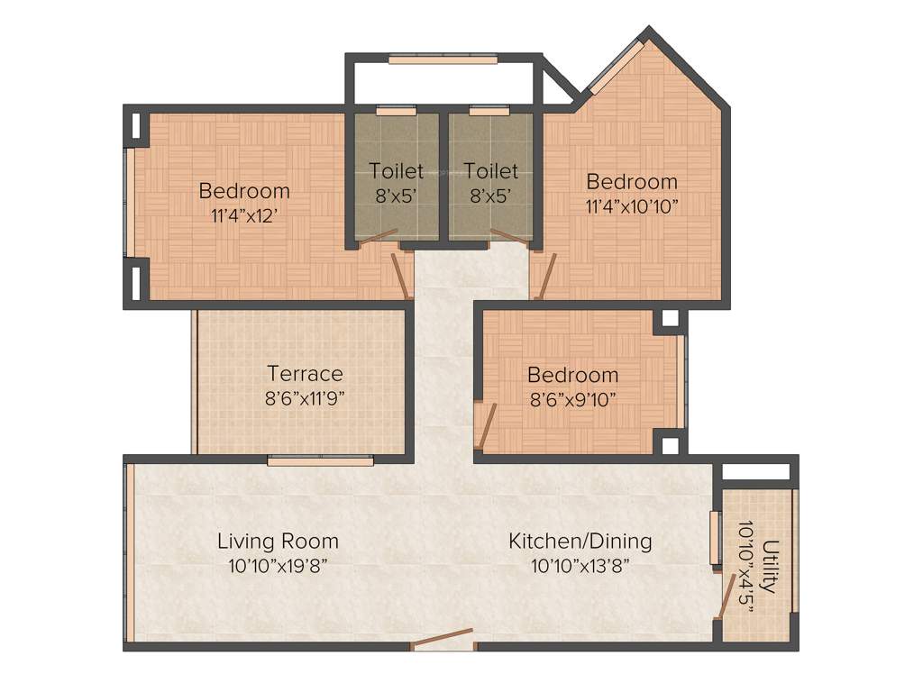 Skyi Iris (3BHK+3T (1,339 sq ft) 1339 sq ft)