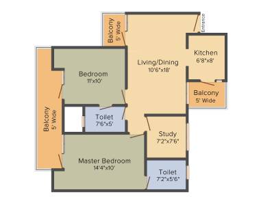 Nirala Aspire (2BHK+2T (1,180 sq ft) Study Room 1180 sq ft) Nirala Aspire (2BHK+2T (1,180 sq ft) Study Room 1180 sq ft)