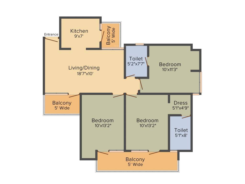 Nirala Aspire (3BHK+2T (1,365 sq ft) 1365 sq ft)