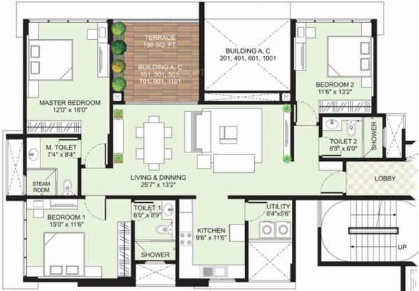 Marvel Arco (3BHK+3T (1,835 sq ft) 1835 sq ft)