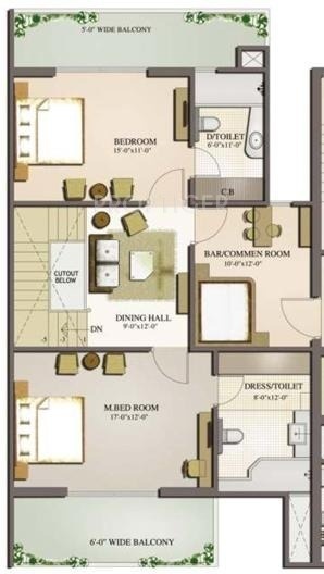 Upper Level Duplex Plan moderne Floor Plan Upper Level Duplex Plan
