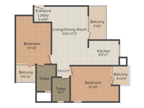 Shubhkamna Tec Homes (2BHK+2T (995 sq ft) 995 sq ft) Shubhkamna Tec Homes (2BHK+2T (995 sq ft) 995 sq ft)