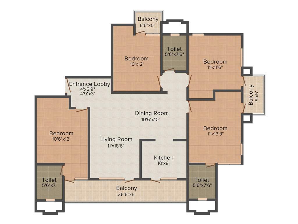 Shubhkamna Tec Homes (4BHK+3T (1,880 sq ft) 1880 sq ft)