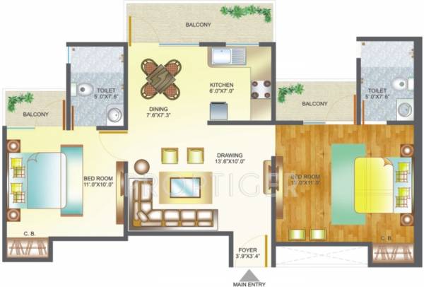 Amrapali Pan Oasis (2BHK+2T (995 sq ft) 995 sq ft) Amrapali Pan Oasis (2BHK+2T (995 sq ft) 995 sq ft)