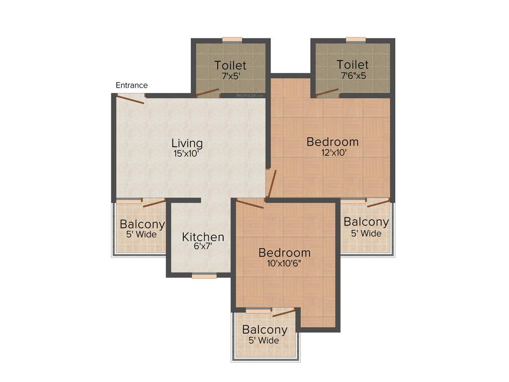 Amrapali Leisure Park (2BHK+2T (845 sq ft) 845 sq ft)