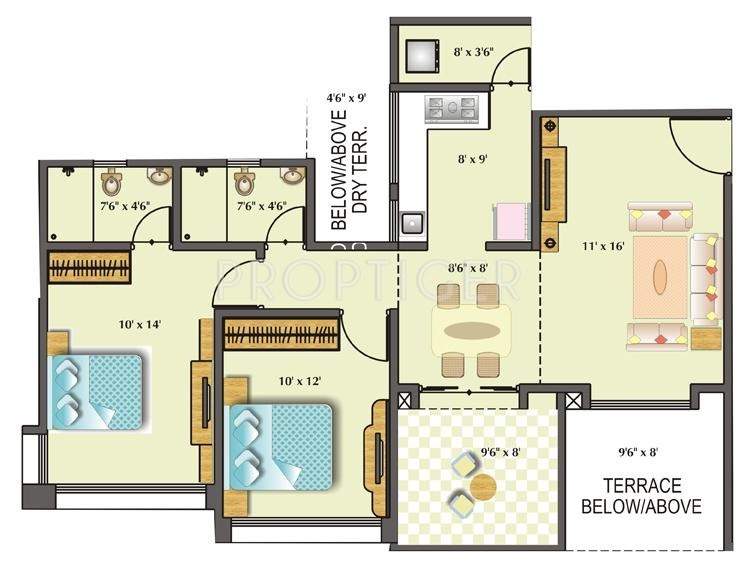 Rama Costa Rica (2BHK+2T (1,071 sq ft) 1071 sq ft)