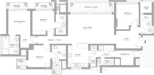 TATA Primanti (4BHK+5T (2,625 sq ft) + Servant Room 2625 sq ft)