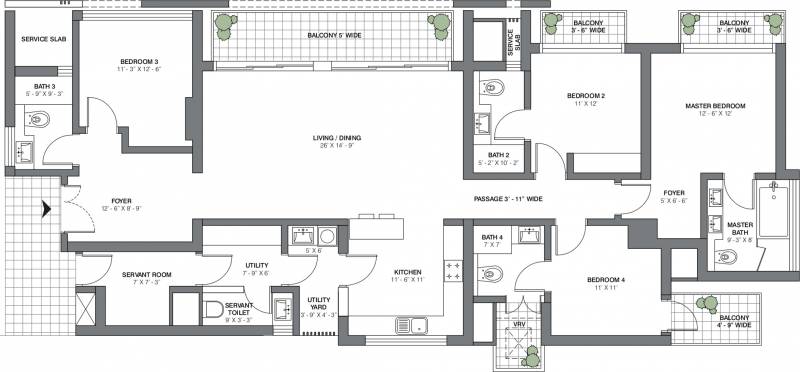 TATA Primanti (4BHK+5T (2,905 sq ft) + Servant Room 2905 sq ft)