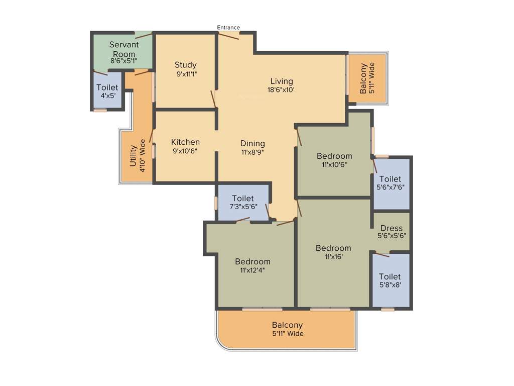 Spaze Privvy The Address (3BHK+3T (1,998 sq ft) + Servant Room 1998 sq ft)