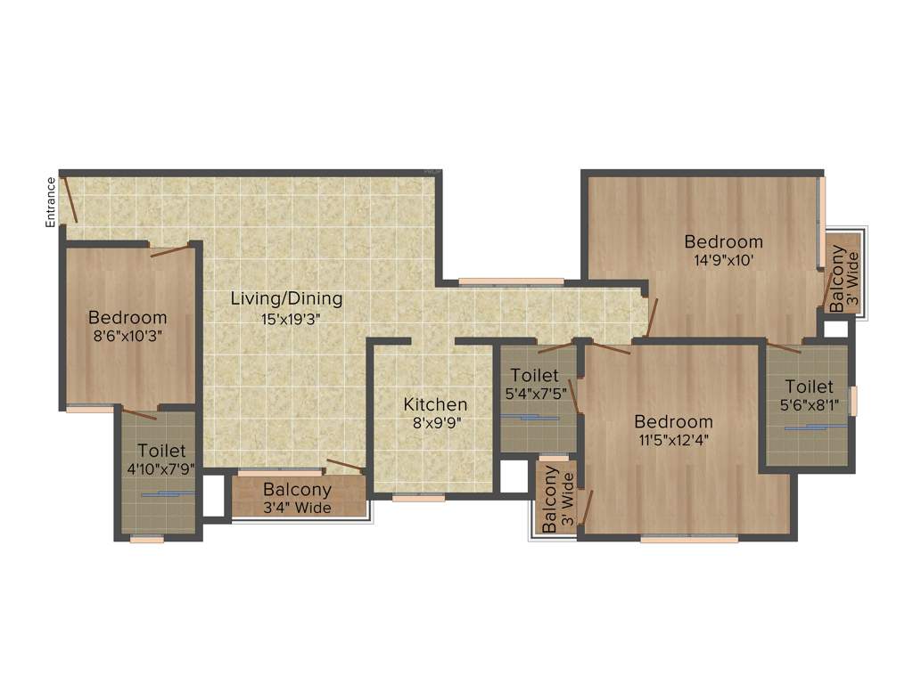 Logix Blossom Greens (3BHK+3T (1,350 sq ft) 1350 sq ft)
