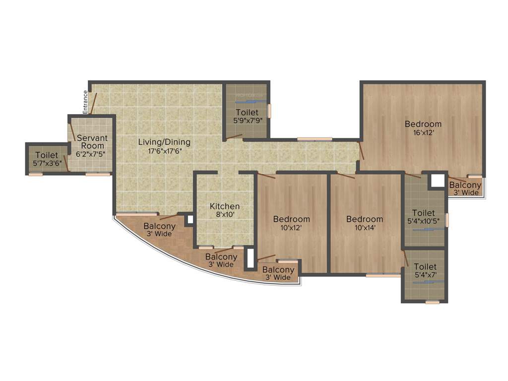 Logix Blossom Greens (3BHK+3T (1,545 sq ft) + Servant Room 1545 sq ft)