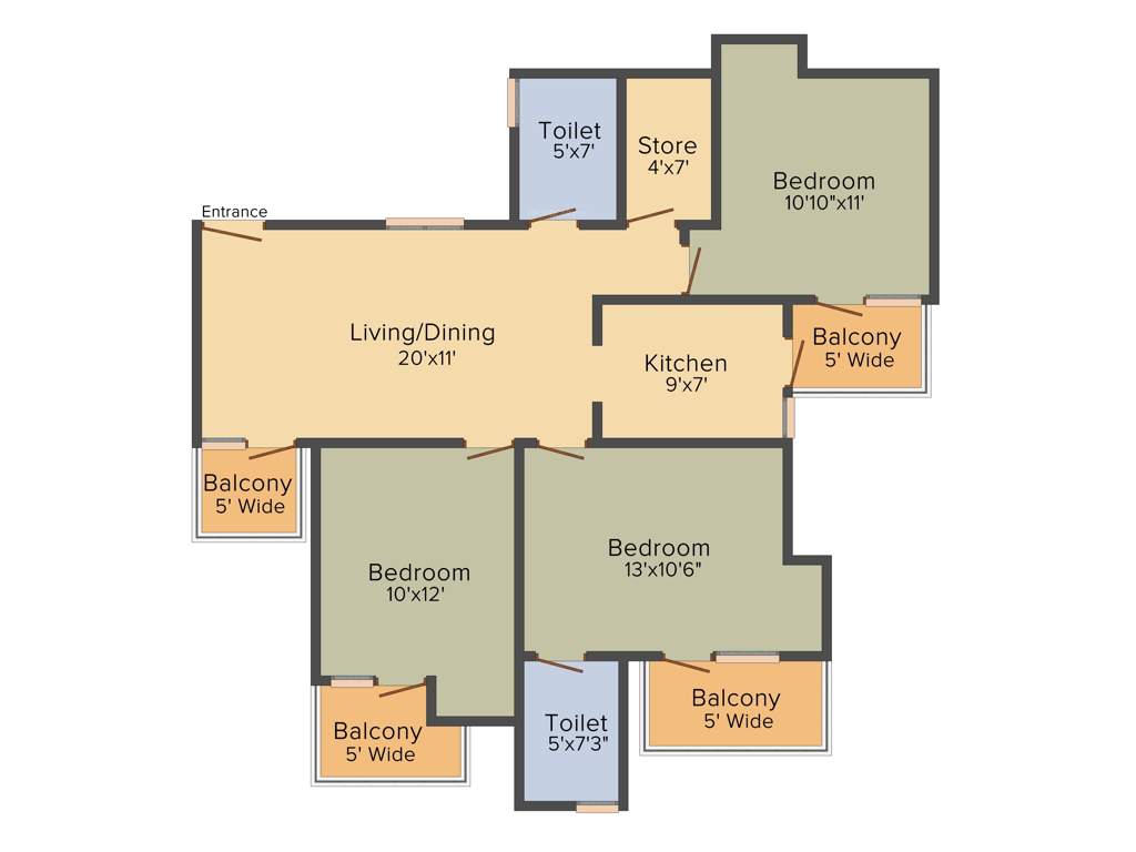 Angel Jupiter (3BHK+2T (1,575 sq ft) 1575 sq ft)