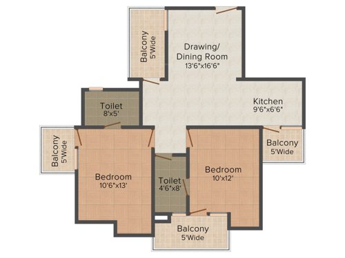 Supertech 34 Pavilion (2BHK+2T (1,075 sq ft) 1075 sq ft) Supertech 34 Pavilion (2BHK+2T (1,075 sq ft) 1075 sq ft)