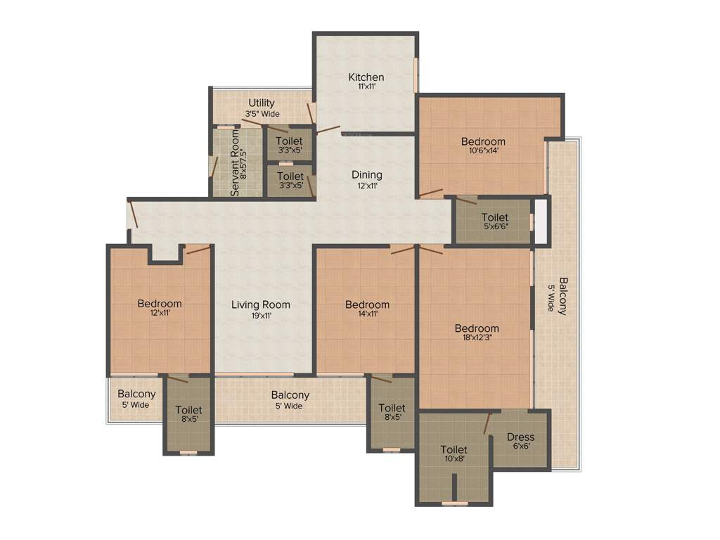 Amrapali Eden Park (4BHK+4T (2,450 sq ft) 2450 sq ft)