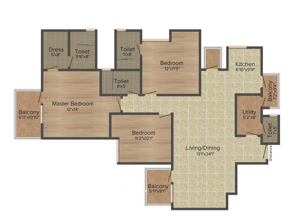 Ireo Uptown (3BHK+4T (1,815 sq ft) + Servant Room 1815 sq ft)