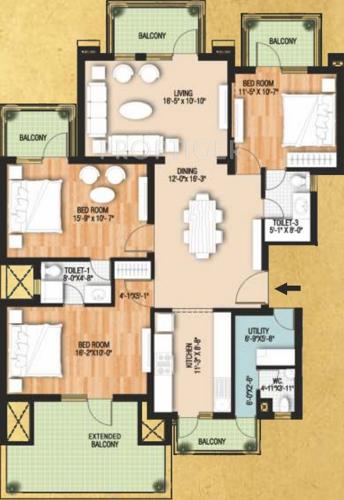 Raheja Vedaanta Floors (3BHK+3T (2,016 sq ft) + Servant Room 2016 sq ft) Raheja Vedaanta Floors (3BHK+3T (2,016 sq ft) + Servant Room 2016 sq ft)