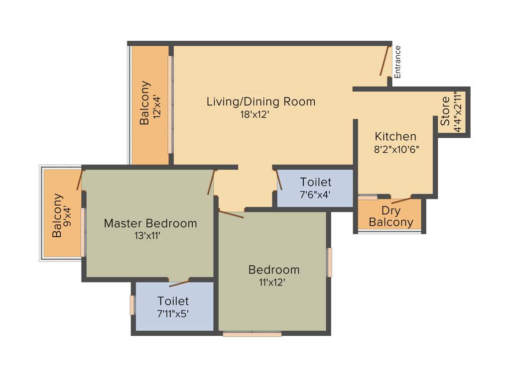 Godrej Garden City (2BHK+2T (1,270 sq ft) 1270 sq ft)
