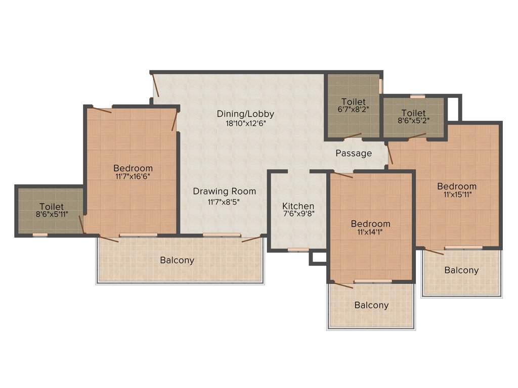 Raheja Navodaya (3BHK+3T (1,990 sq ft) 1990 sq ft)