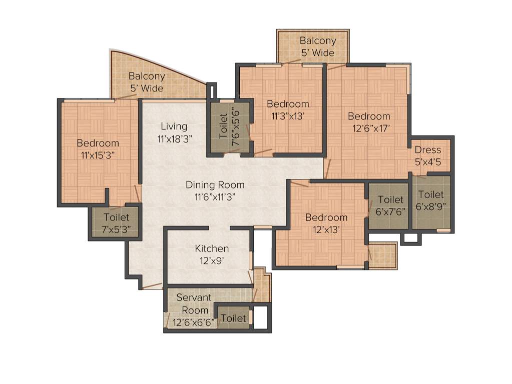 Today Homes Canary Greens (4BHK+4T (2,570 sq ft) Servant Room 2570 sq ft)