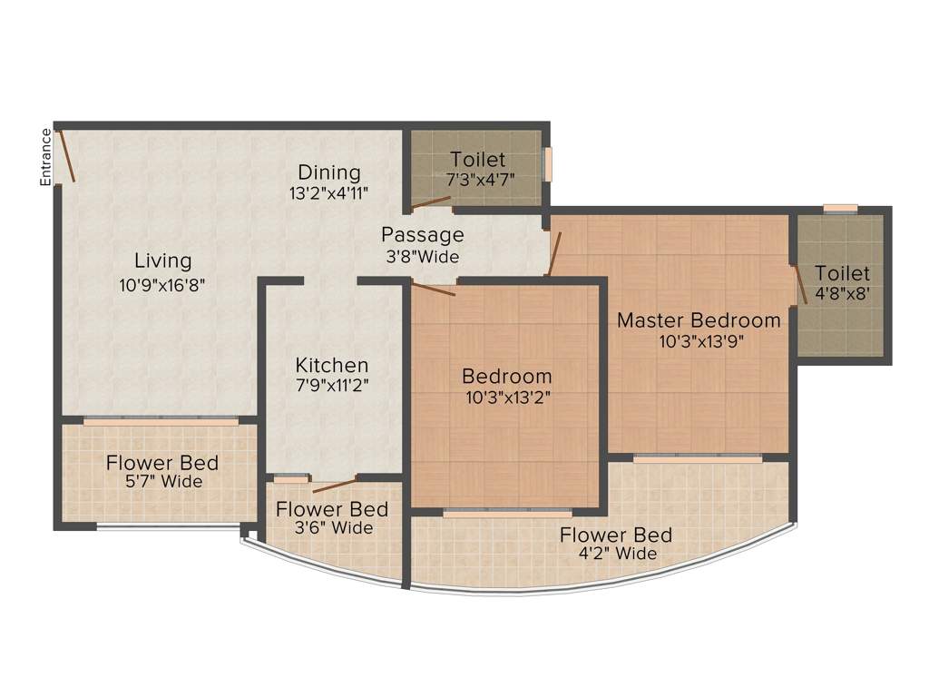 RNA Royale Park (2BHK+2T (1,260 sq ft) 1260 sq ft)