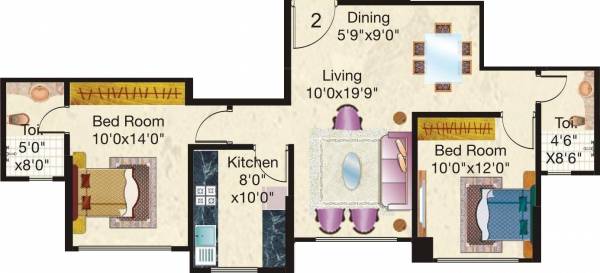 Hiranandani Maitri Park (2BHK+2T (720 sq ft) 720 sq ft) Hiranandani Maitri Park (2BHK+2T (720 sq ft) 720 sq ft)