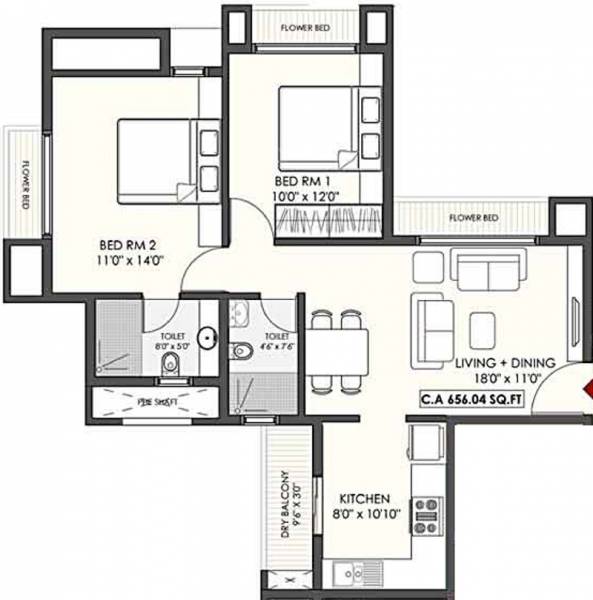 Neptune Flying Kite (2BHK+2T (984 sq ft) 984 sq ft) Neptune Flying Kite (2BHK+2T (984 sq ft) 984 sq ft)