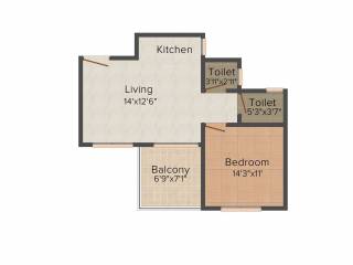 Kumar Urban Development Utsav 1BHK+1T (427 sq ft) Kumar Urban Development Utsav 1BHK+1T (427 sq ft)