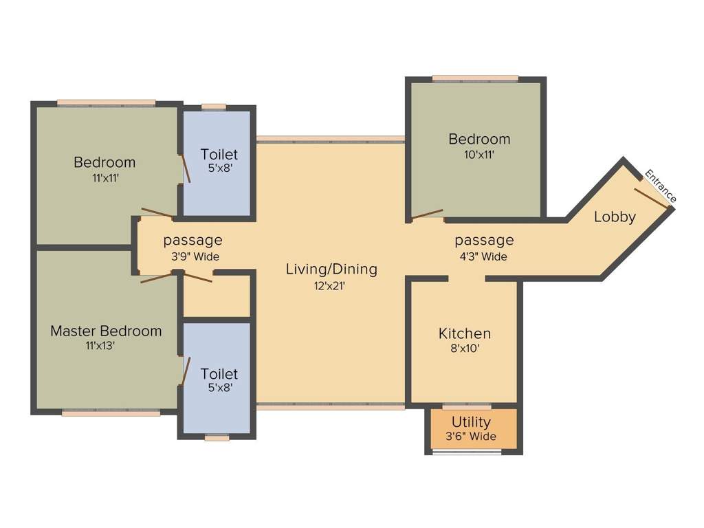 Runwal Anthurium (3BHK+3T (1,585 sq ft) 1585 sq ft)