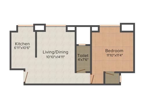 Mantri Serene (1BHK+2T (766 sq ft) 766 sq ft) Mantri Serene (1BHK+2T (766 sq ft) 766 sq ft)