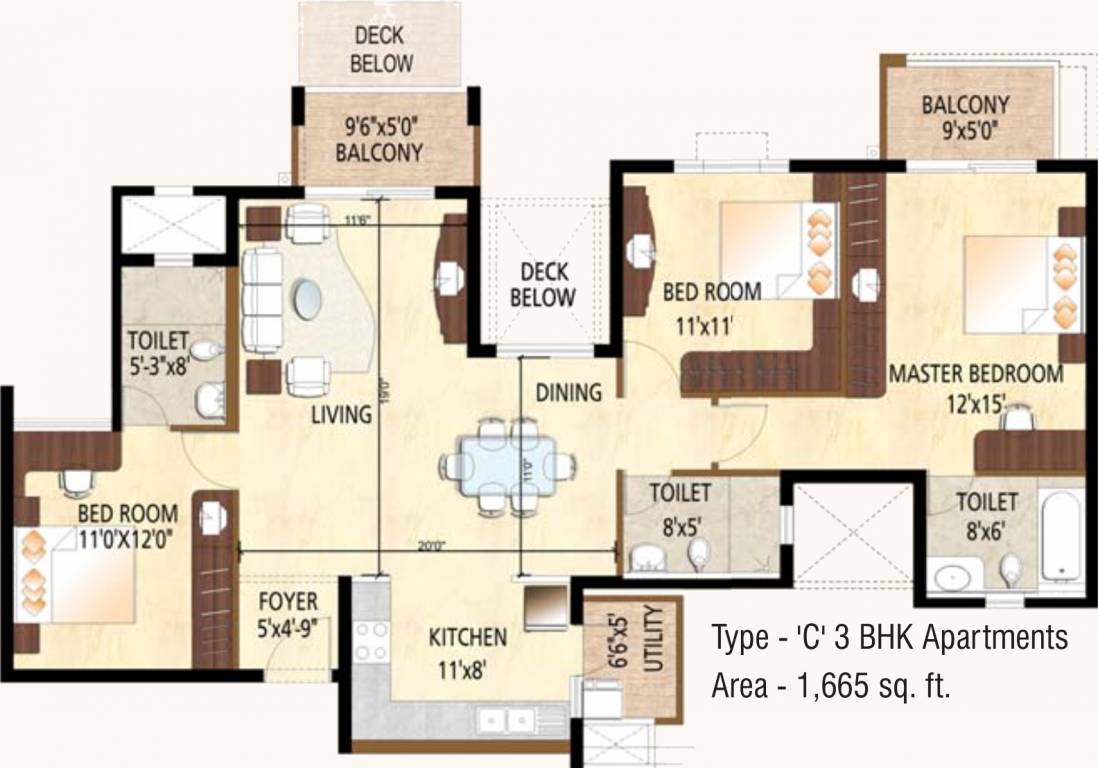 Purva Highland (3BHK+3T (1,665 sq ft) 1665 sq ft) Purva Highland (3BHK+3T (1,665 sq ft) 1665 sq ft)