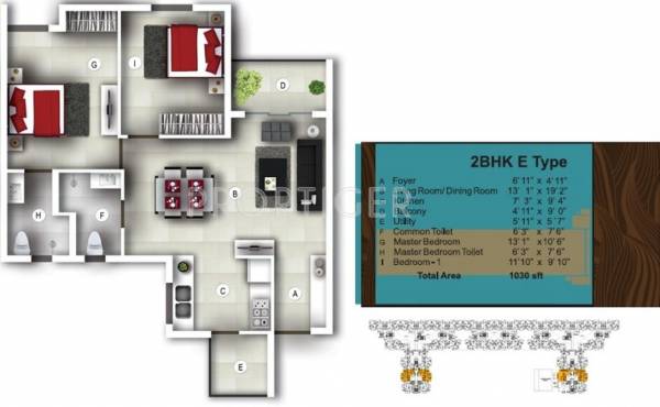 Bren Avalon (2BHK+2T (1,030 sq ft) 1030 sq ft) Bren Avalon (2BHK+2T (1,030 sq ft) 1030 sq ft)