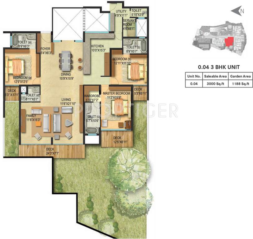 Century Renata (3BHK+5T (3,000 sq ft) Servant Room 3000 sq ft)