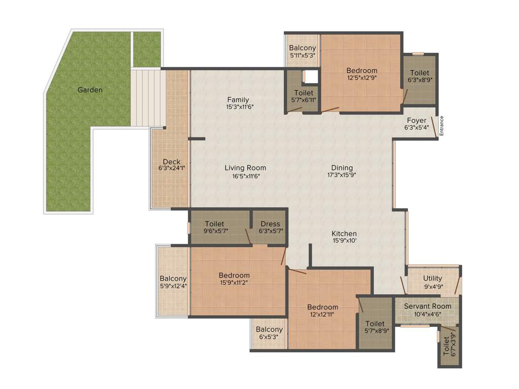 Century Renata (3BHK+5T (3,300 sq ft) Servant Room 3300 sq ft)
