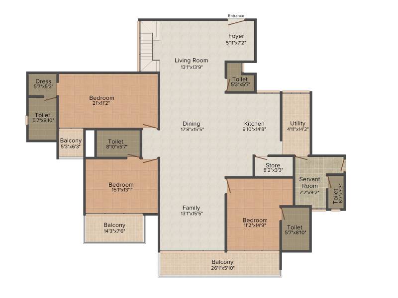 Century Renata (4BHK+6T (5,335 sq ft)   Servant Room 5335 sq ft)