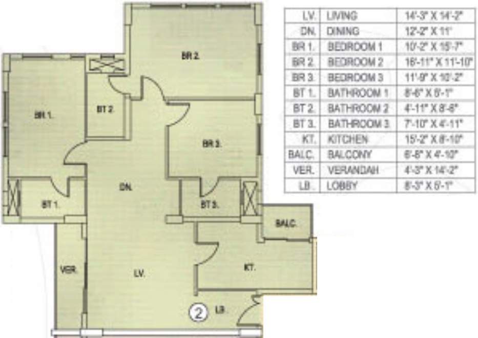 Fort Sunny Fort (3BHK+3T (1,757 sq ft) 1757 sq ft)