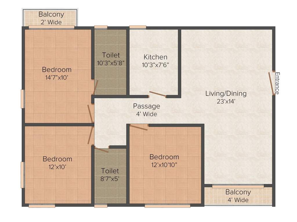 Forum Pravesh (3BHK+2T (1,437 sq ft) 1437 sq ft)