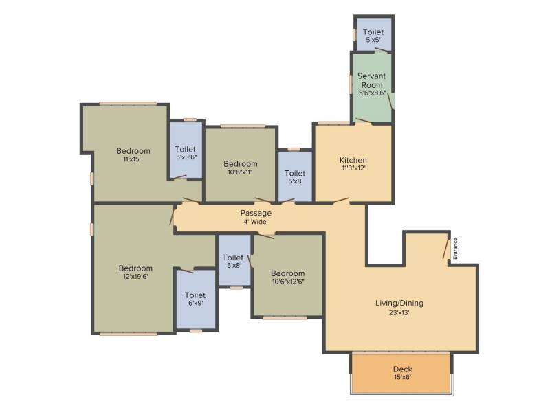 Hiranandani Estate Rodas Enclave (4BHK+4T (3,145 sq ft) + Servant Room 3145 sq ft)