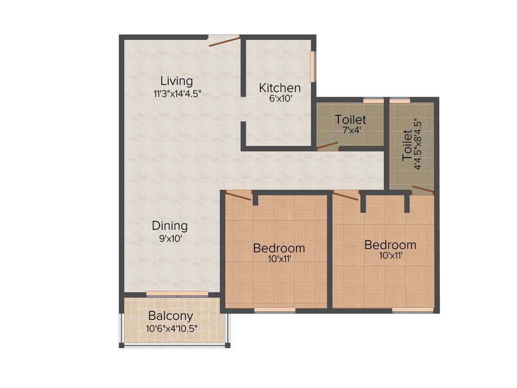 Rajarathnam Royal Grande (2BHK+2T (925 sq ft) 925 sq ft)
