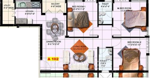 KG Green Meadows (3BHK+2T (1,310 sq ft) 1310 sq ft)