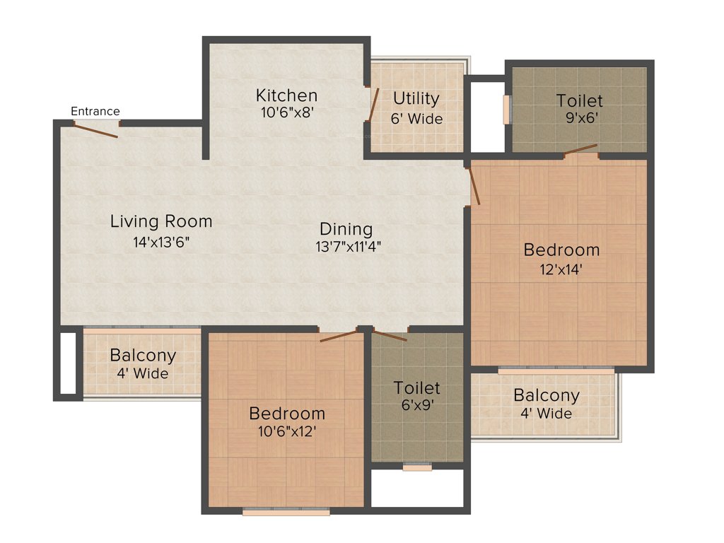 Nitesh Cape Cod (2BHK+2T (1,340 sq ft) 1340 sq ft)