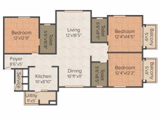 Pashmina Waterfront (3BHK+3T (1,894 sq ft) 1894 sq ft)