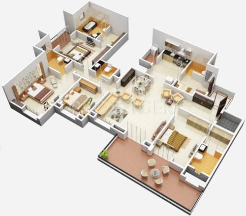 BramhaCorp Suncity Platinum (4BHK+4T (2,881 sq ft) 2881 sq ft)