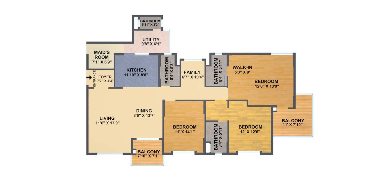 G Corp The Icon (3BHK+3T (1,996 sq ft) + Servant Room 1996 sq ft)