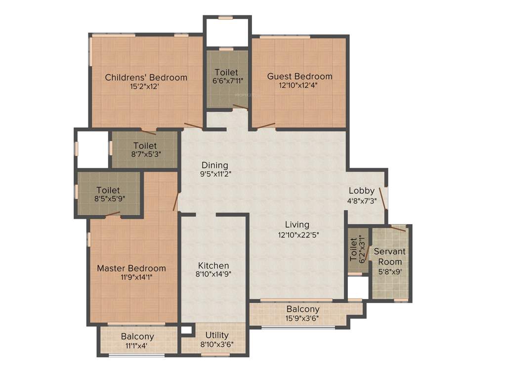 Salarpuria Sattva Gold Summit (3BHK+3T (2,031 sq ft) + Servant Room 2031 sq ft)